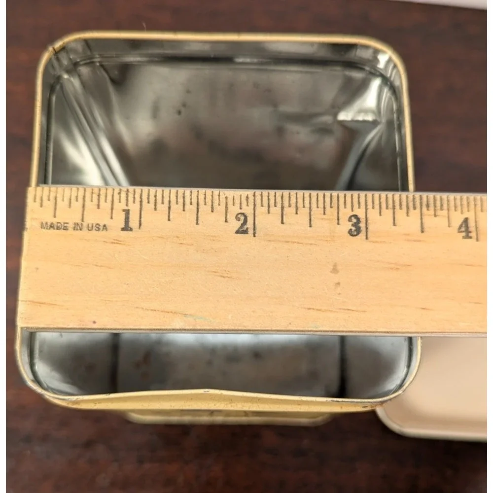 Vintage Century Resources Floral Metal Kitchen Canister Tin w/ Lid 1980s Cream